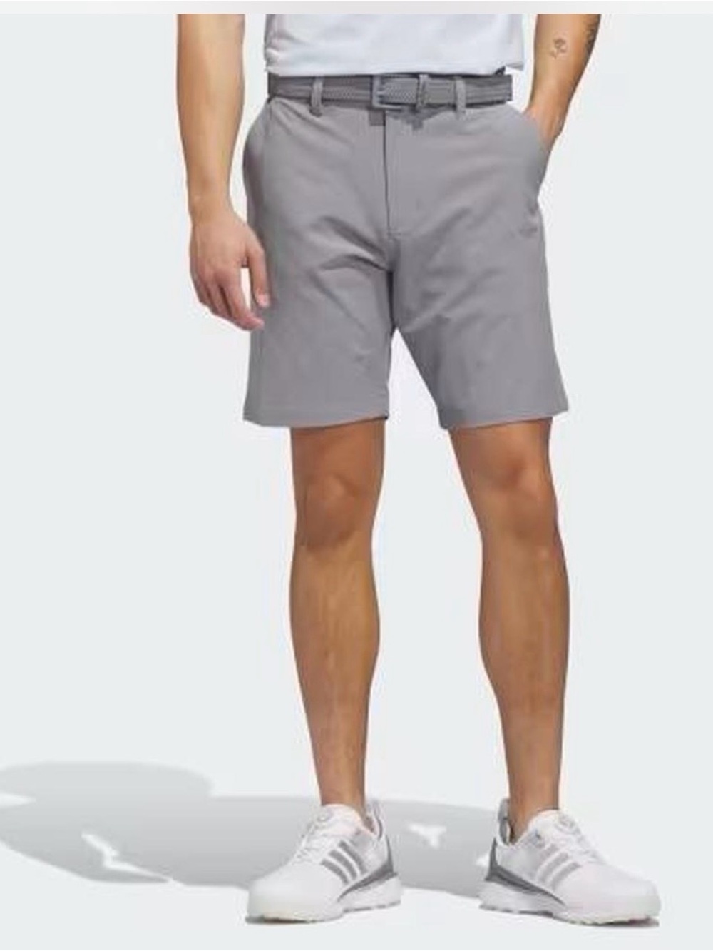adidas Men's Gray Flat-Front 365 Performance Golf Shorts